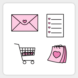 Pink to do list icons Magnet
